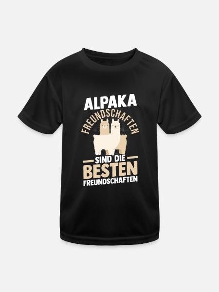 Alpaca - Kids Functional T-Shirt - black - Front