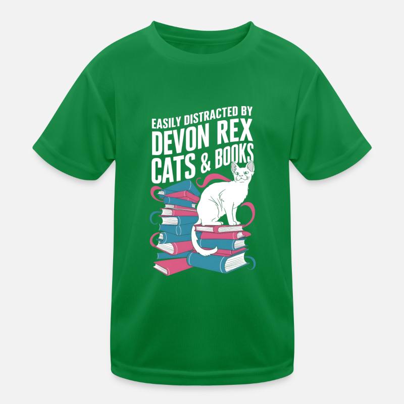 Katze Devon Rex Geschenk Kinder Funktions-T-Shirt
