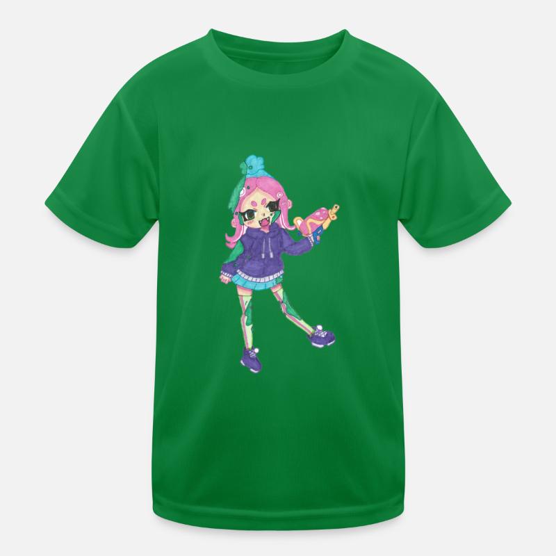 Inkling Mädchen | Pink 2 | Splatoon Kinder Funktions-T-Shirt