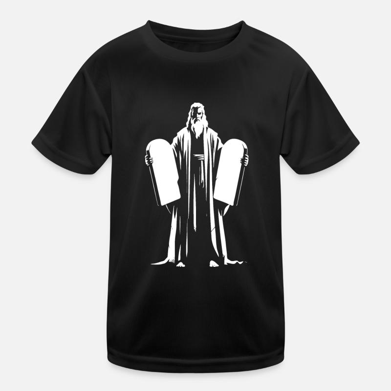 Moses with the 10 Commandments - Bible Fan Design Kids Functional T-Shirt