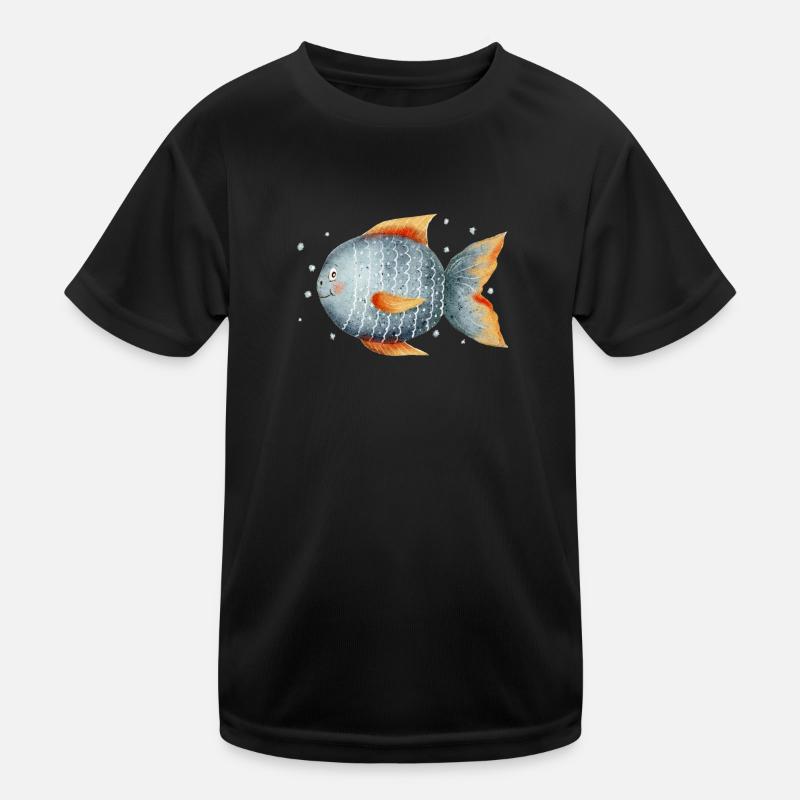 Süßer Fisch mit Blubberblasen Kinder Funktions-T-Shirt