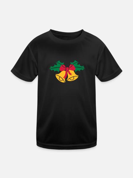 Glocken Weihnachten - Kinder Funktions-T-Shirt - Schwarz - Vorne