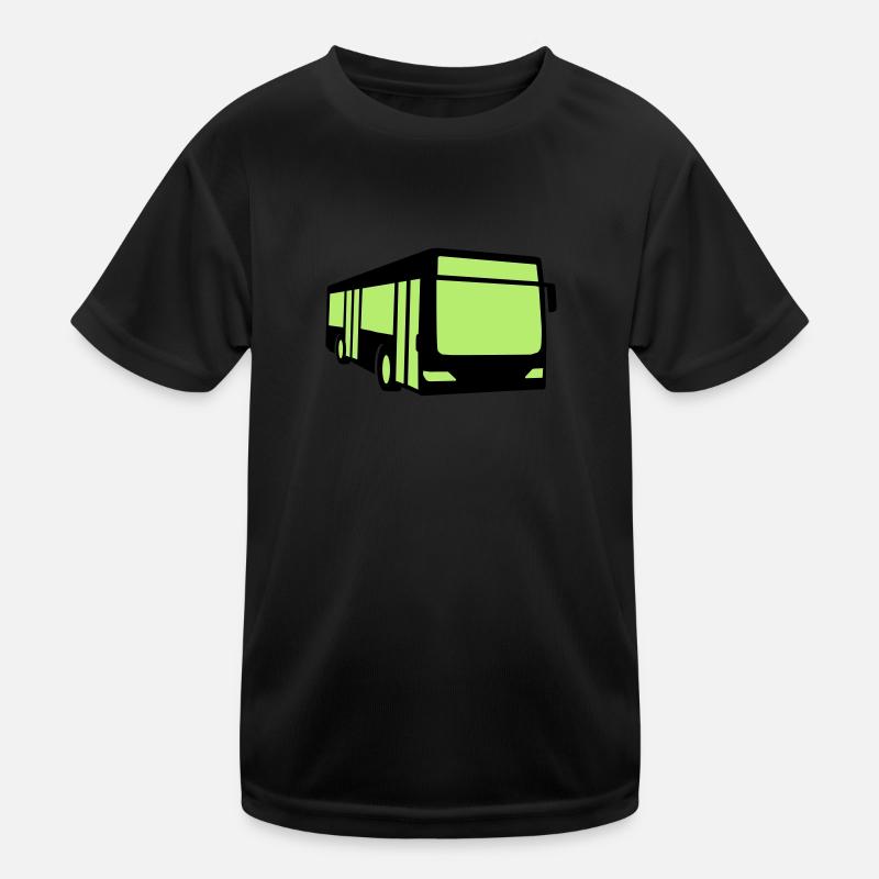 Bus - Kinder Funktions-T-Shirt - Schwarz