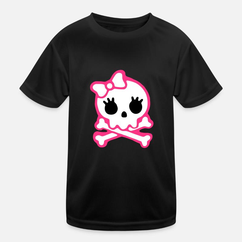 skull - Kinder Funktions-T-Shirt - Schwarz