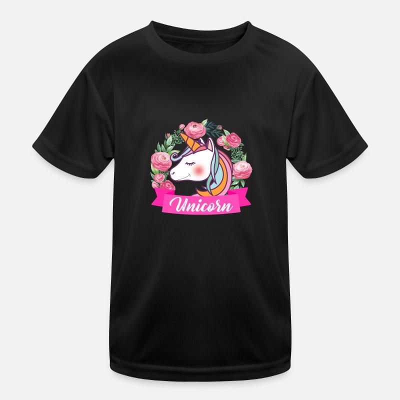 Fleurs de licorne T-shirt sport Enfant