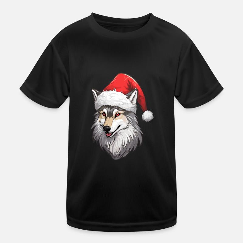 Wolf Christmas Wolves Winter Animals Forest Animals Kids Functional T-Shirt