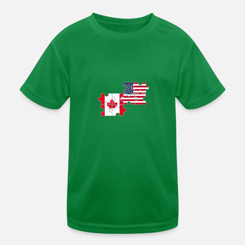 Canada États-Unis Drapeau Américain Canadien T-shirt sport Enfant