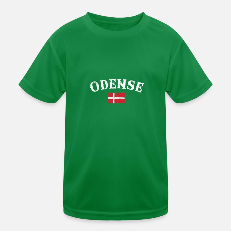 Odense Denmark Vintage Danish Flag Dane Kids Functional T-Shirt