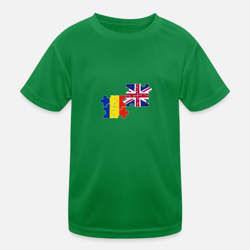 Romania UK Flag British Romanian Kids Functional T-Shirt