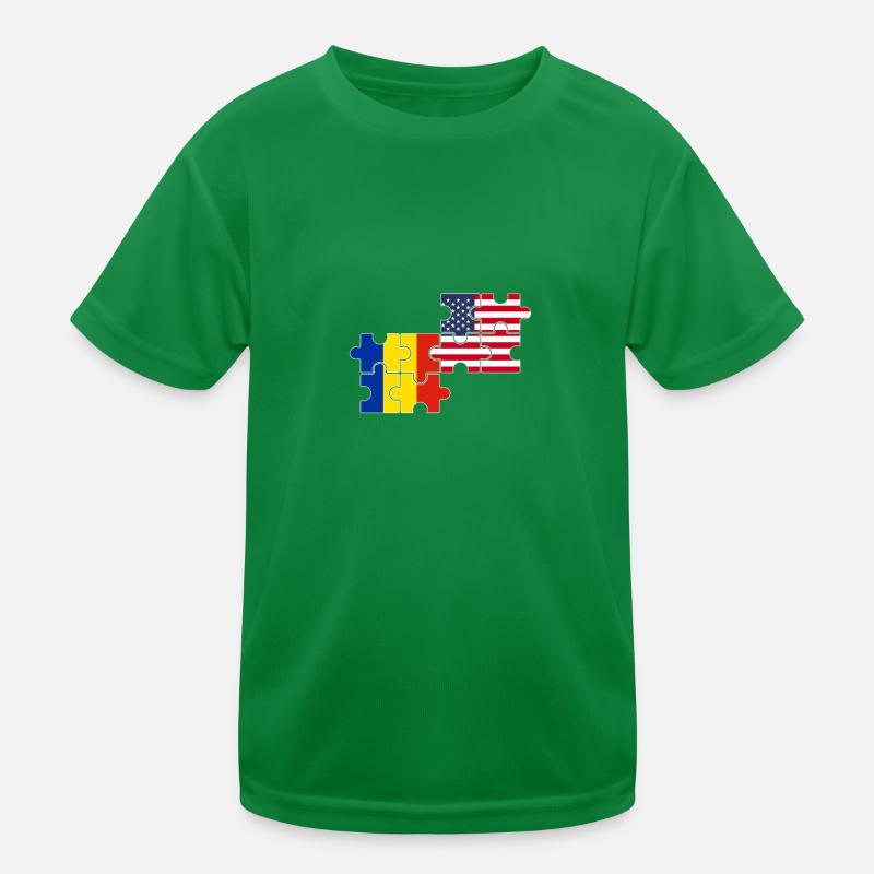 Roumanie, Etats-Unis, Drapeau, Américain, Roumain T-shirt sport Enfant