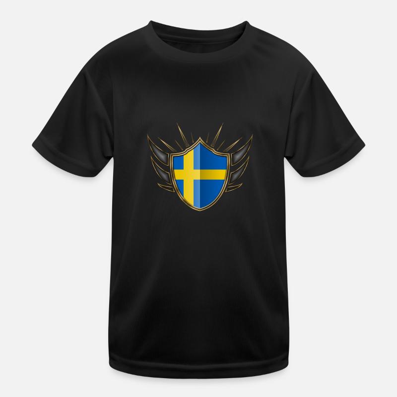Suède Drapeau Gold Crest 014 T-shirt sport Enfant