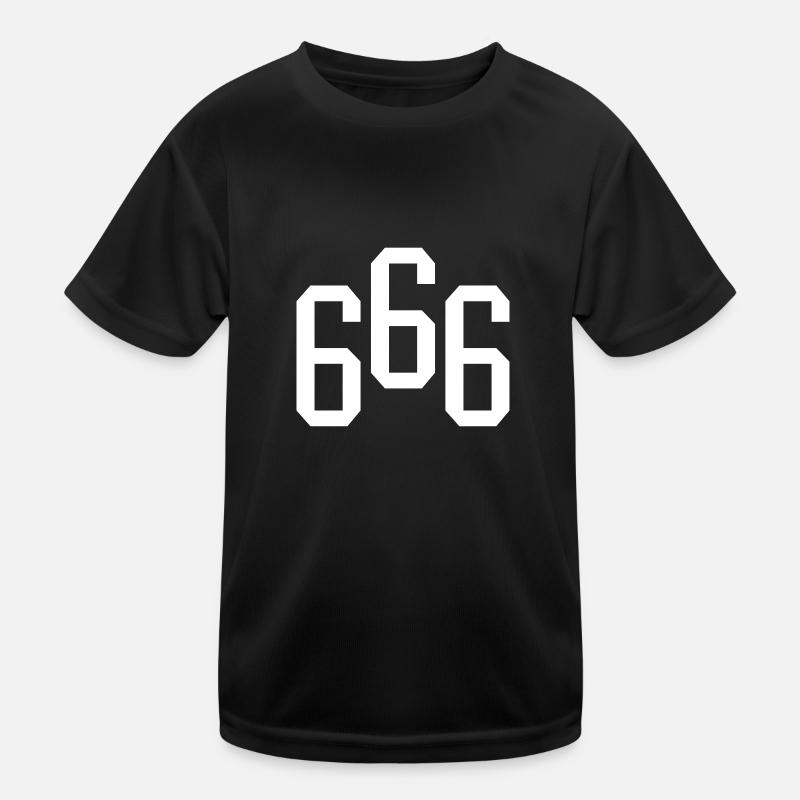 666 - Kinder Funktions-T-Shirt - Schwarz