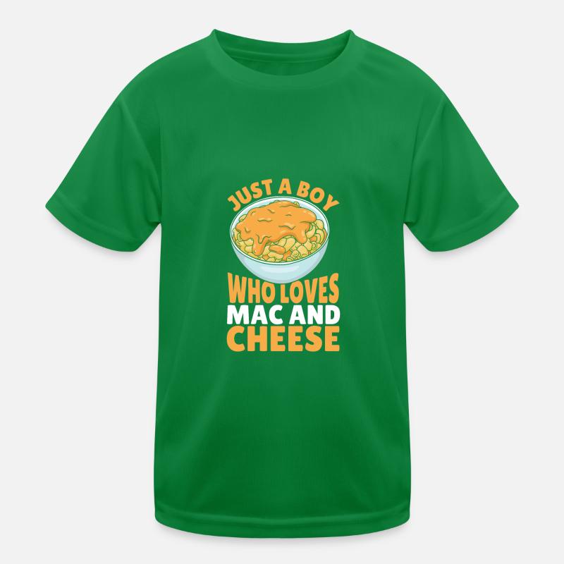 Nur ein Junge, der Mac and Cheese liebt Kinder Funktions-T-Shirt
