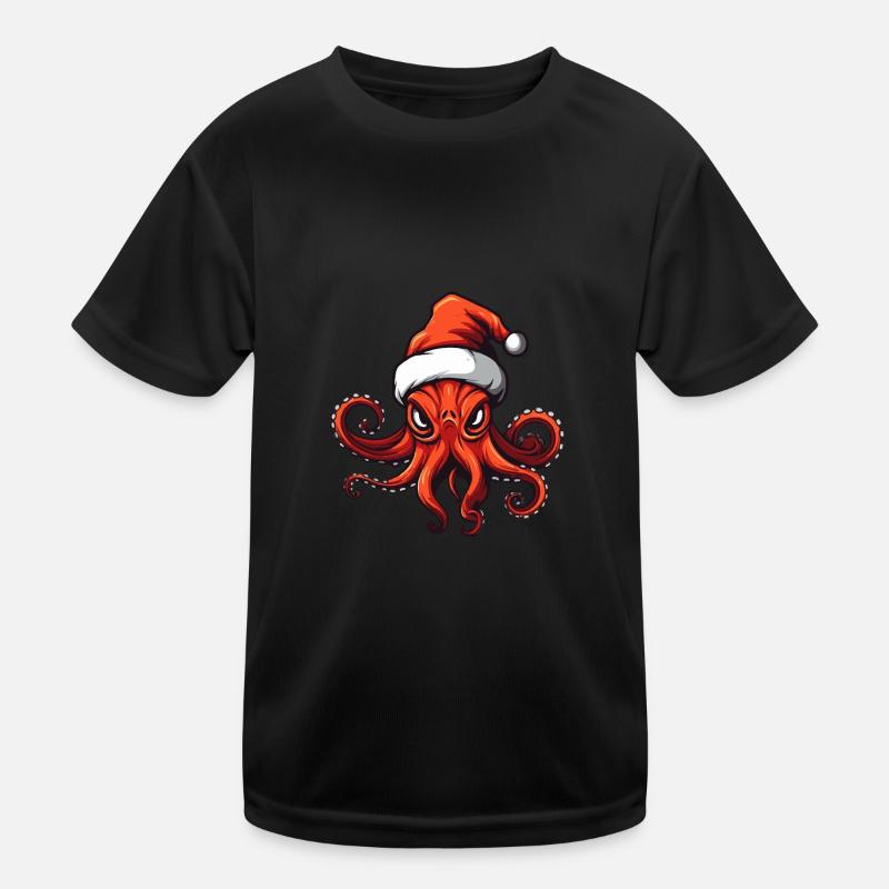 Oktopus Krake Weihnachten Tier Kinder Funktions-T-Shirt