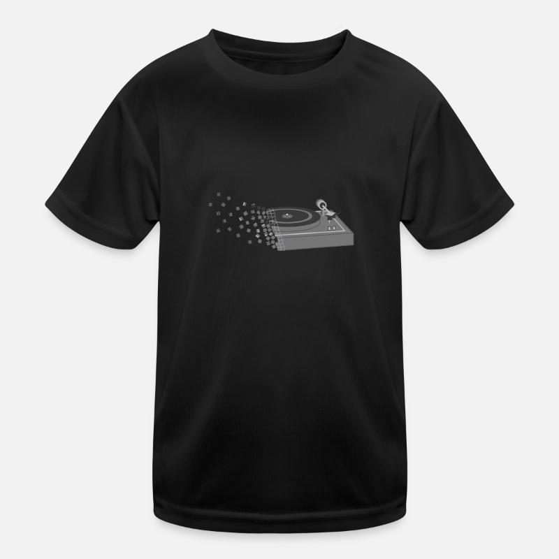 record player - Kids Functional T-Shirt - black