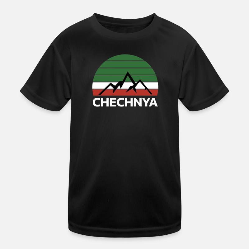 Chechnya Chechen Tschetschenien Tschetschene Flag - Kinder Funktions-T-Shirt - Schwarz