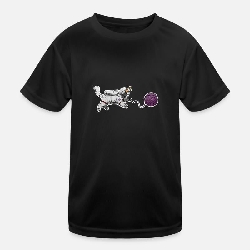 Astronaut cat - Kids Functional T-Shirt - black