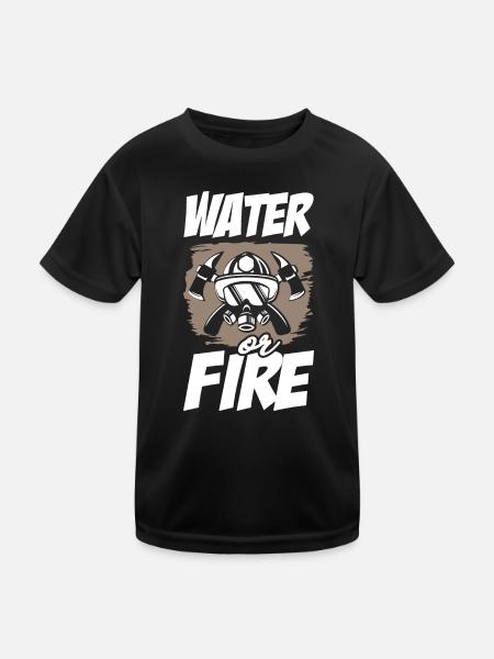 Water or Fire Firefighter - Kids Functional T-Shirt - black - Front