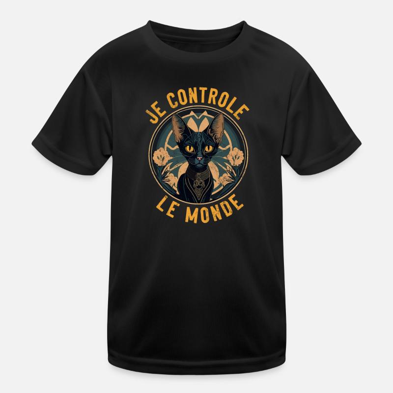 Hypnotic cat portrait: I control the world Kids Functional T-Shirt