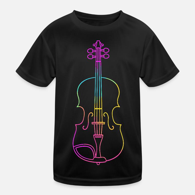 Violin Line Drawing Kids Functional T-Shirt