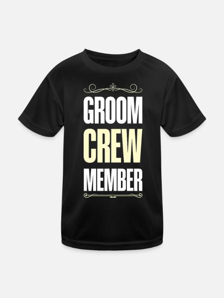 Groom Crew - Kinder Funktions-T-Shirt - Schwarz - Vorne
