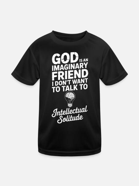 Imaginärer Gott, intellektuelle Einsamkeit - Kinder Funktions-T-Shirt - Schwarz - Vorne