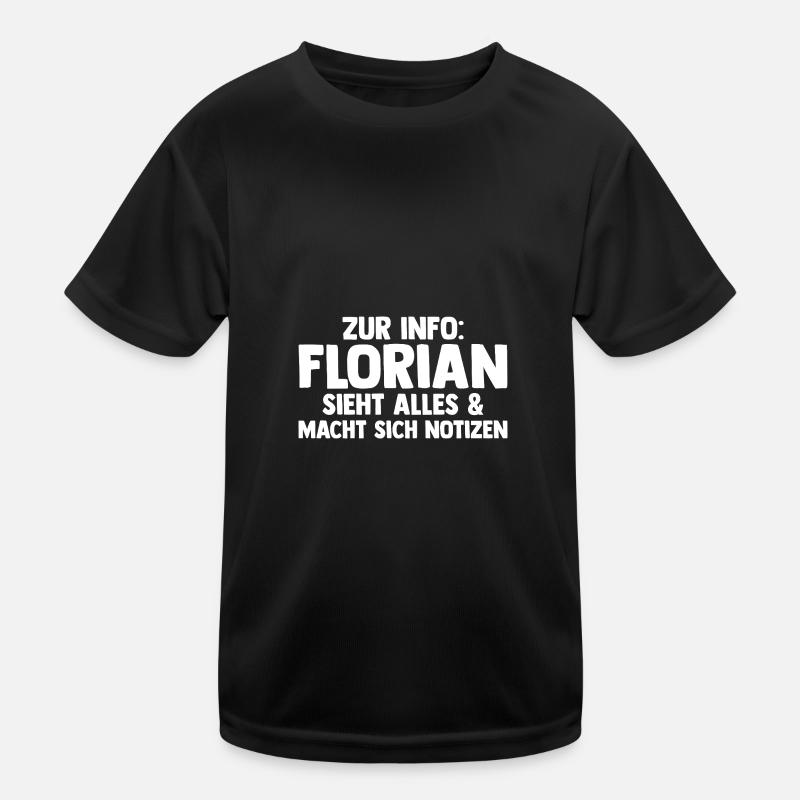 Florian - Kinder Funktions-T-Shirt - Schwarz