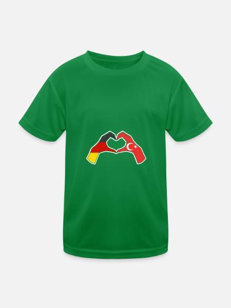 Türken Deutschland Türkei - Kinder Funktions-T-Shirt - Kelly Green - Vorne