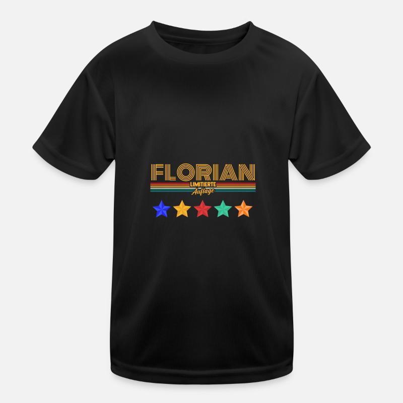 Florian - Kinder Funktions-T-Shirt - Schwarz