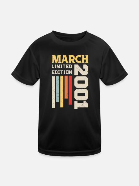 Mars 2001 - Cadeau anniversaire Mars 2001 Mars - T-shirt sport Enfant - noir - Devant