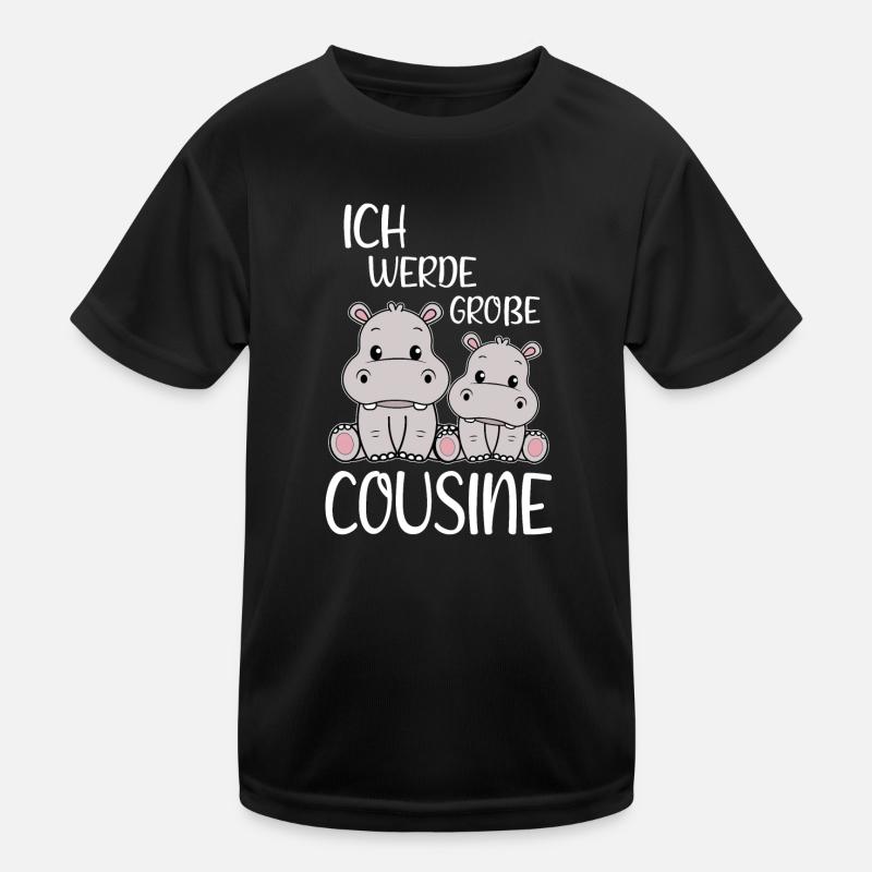 Bald Cousine Baby Nilpferd Ich werde große Cousine Kinder Funktions-T-Shirt