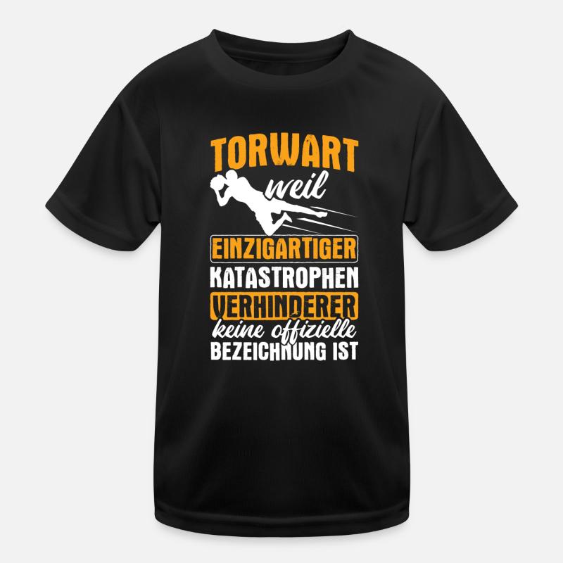 Fußball Torwart Geschenkidee - Kinder Funktions-T-Shirt - Schwarz