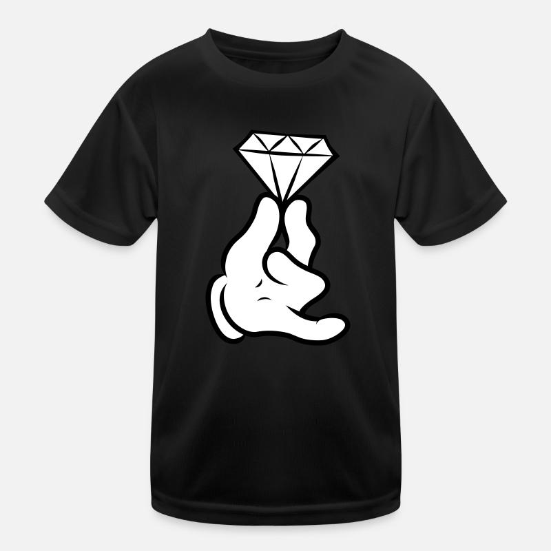 Comic-Hand mit Diamant Kinder Funktions-T-Shirt