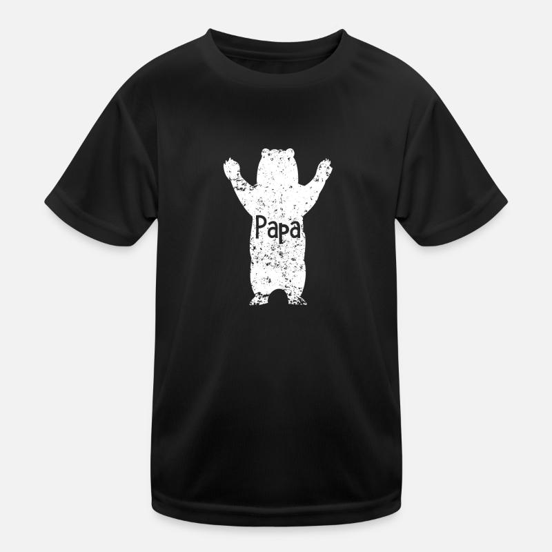 Big Papa Bear Hug - Kinder Funktions-T-Shirt - Schwarz