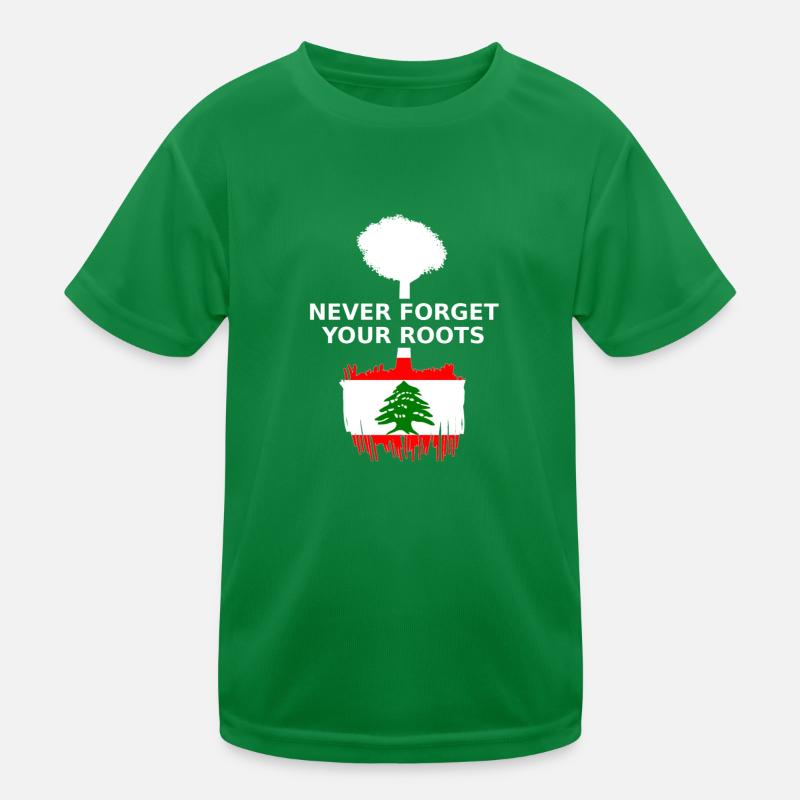 Libanon Never Forget Your Roots Kinder Funktions-T-Shirt