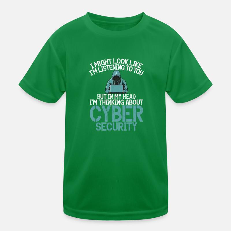 Cyber security hacker hacking Kids Functional T-Shirt