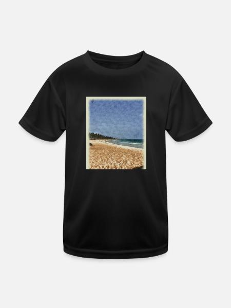 Meeresrauschen - Kinder Funktions-T-Shirt - Schwarz