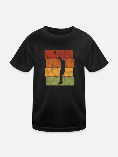 Basket basket basketteur basketteur - T-shirt sport Enfant - noir - Devant