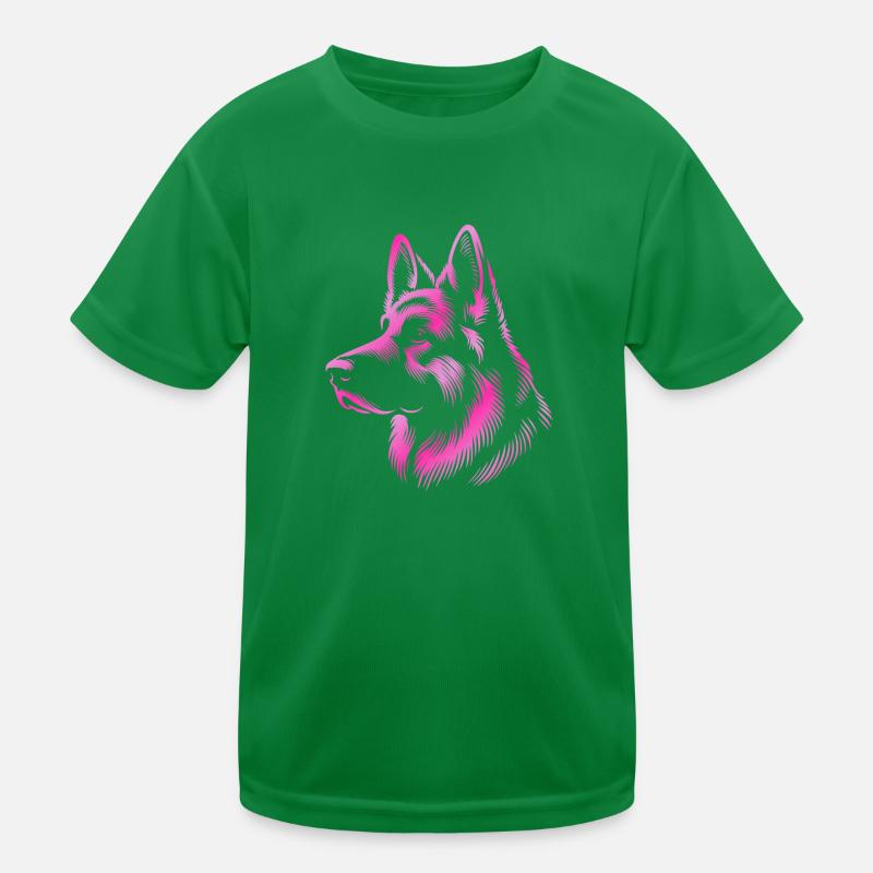 Deutscher Schäferhund Kopf pink Kinder Funktions-T-Shirt