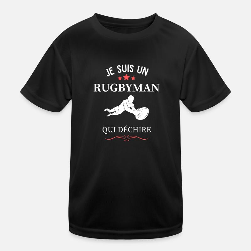 Ich bin ein rockiger Rugbyspieler Kinder Funktions-T-Shirt