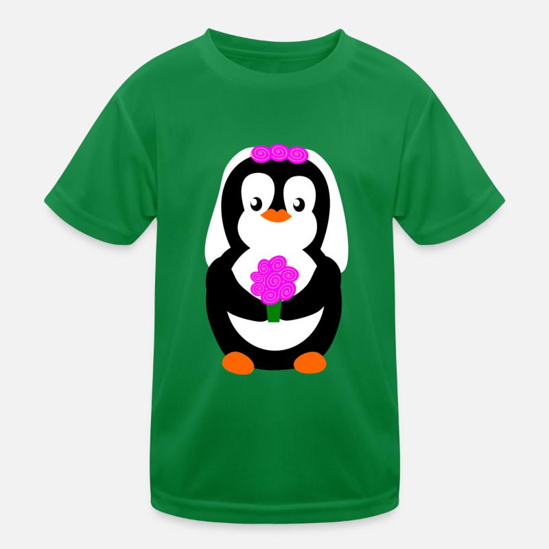pengiun bride Kids Functional T-Shirt
