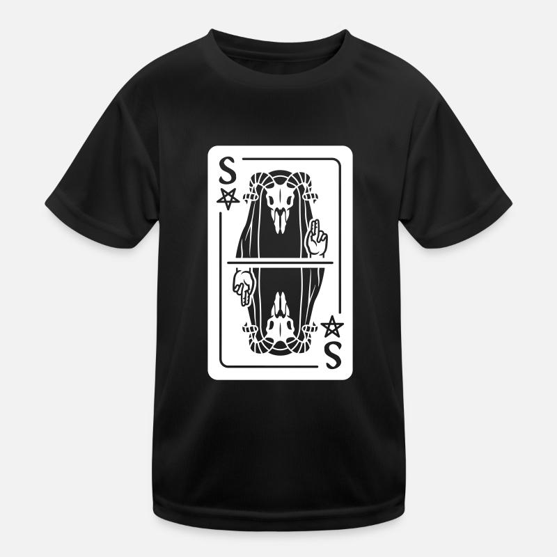 Devil Playing Card - Kids Functional T-Shirt - black