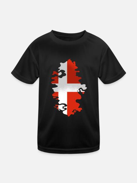 Denmark Flag Scandinavia Danish Flag Travel - Kids Functional T-Shirt - black - Front