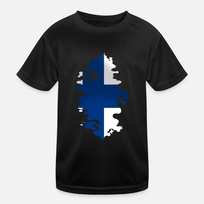Drapeau finlandais Suomi Drapeau finlandais Look utilisé T-shirt sport Enfant