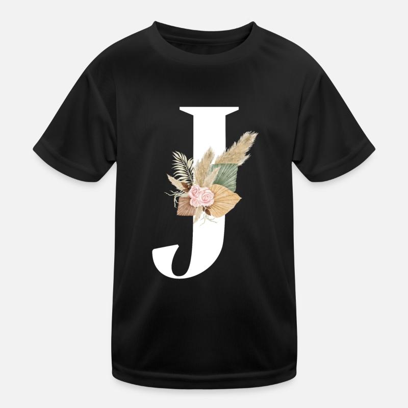 lettre J fleuris T-shirt sport Enfant