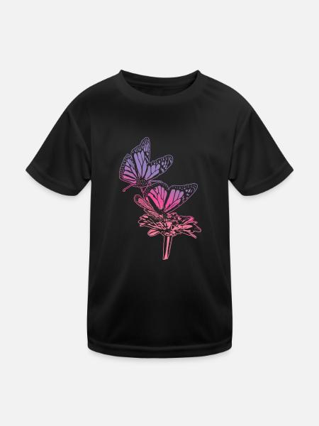 Monarch Butterfly Sketch Graphic Butterfly Lovers - Kids Functional T-Shirt - black - Front