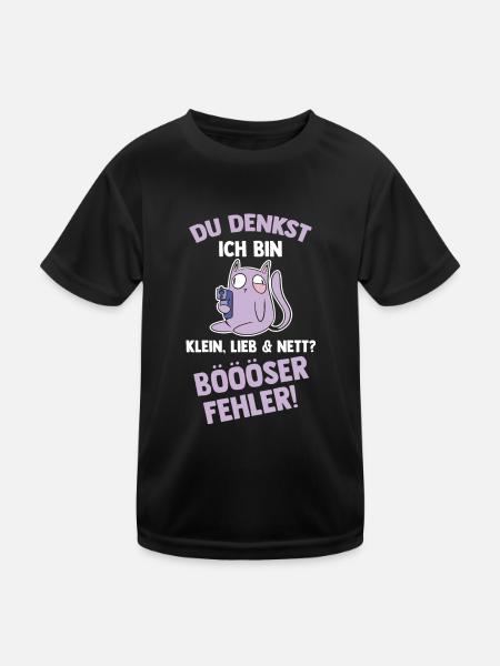 Du Denkst Ich Bin Klein Lieb Und Nett Böser Fehler - Kinder Funktions-T-Shirt - Schwarz - Vorne