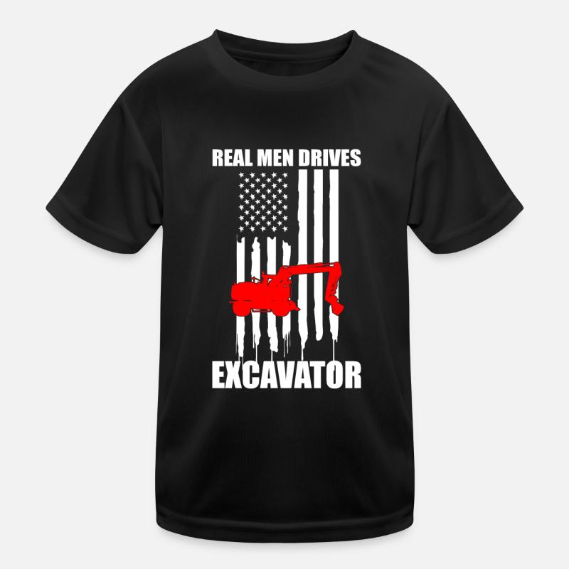 Heavy Equipment Operator and Excavator Operator Design Kids Functional T-Shirt