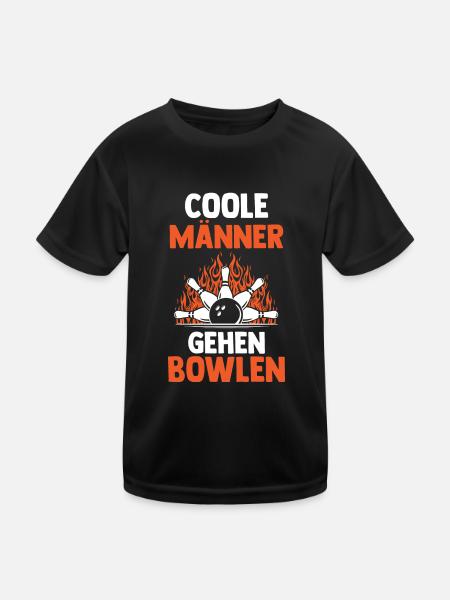 Bowler Bowlen Kegeln Bowling - Kinder Funktions-T-Shirt - Schwarz - Vorne
