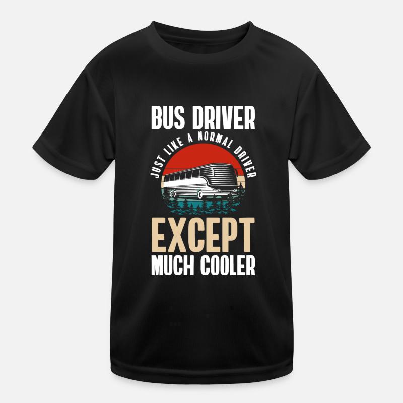 Driver Omnibus Work Transport Kids Functional T-Shirt